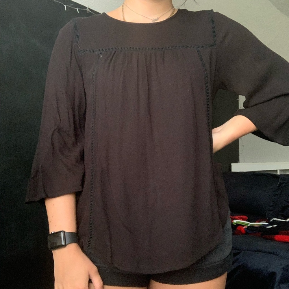 OLD NAVY Black detail blouse